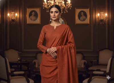 Burnt Orange Plain 100% Pure Mul Mul Cotton