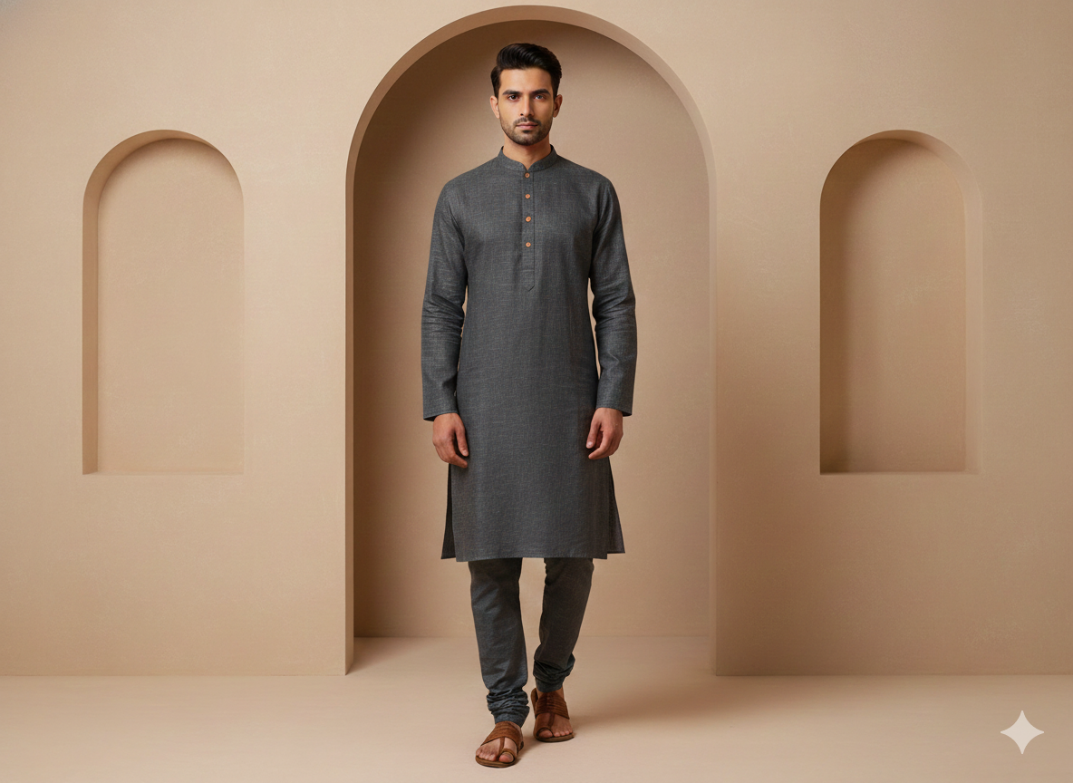 काला सादा सूती लिनन कपड़ा