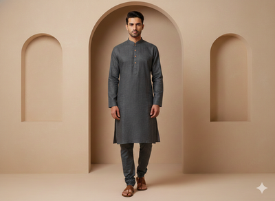 काला सादा सूती लिनन कपड़ा