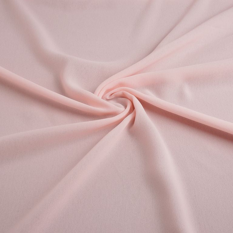 Light Peach Plain Faux Georgette Fabric