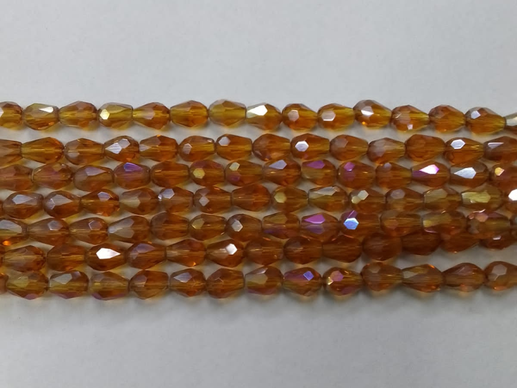 Brown Drop Crystal Glass Beads