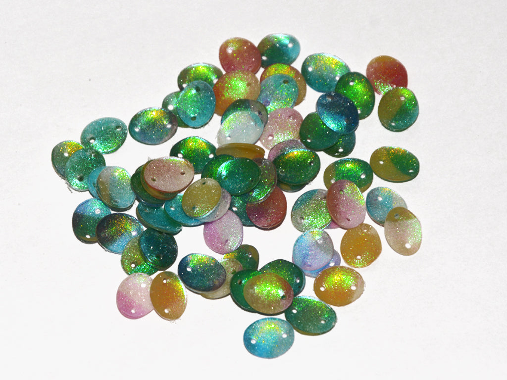 Multicolor Rainbow Hole Oval Sequins