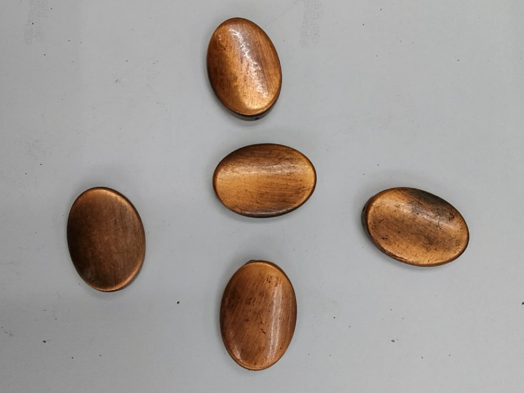 Brown Flat Oval Plastic Stones