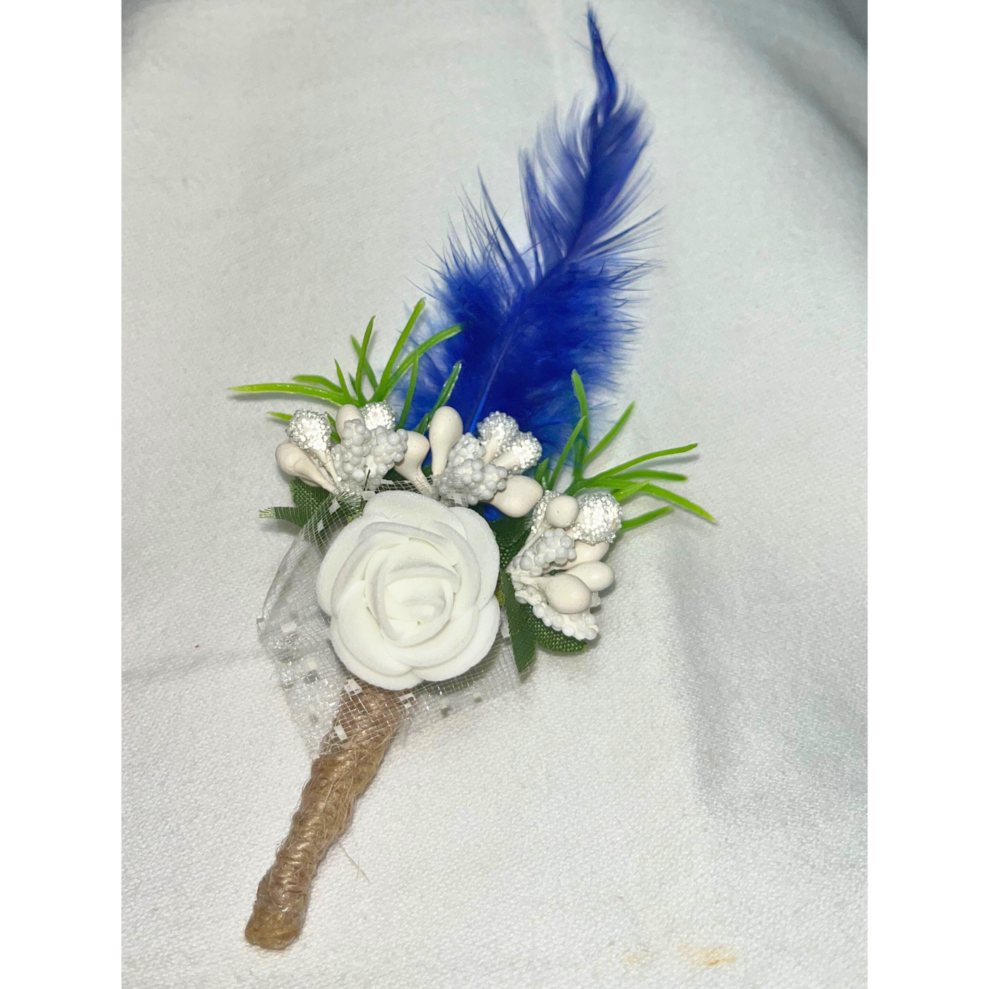 Multicolor Faux Feather Flower Brooch