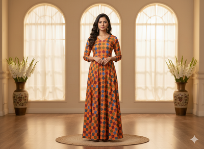 Yellow Diamond Digitally Printed Butter Crepe Fabric