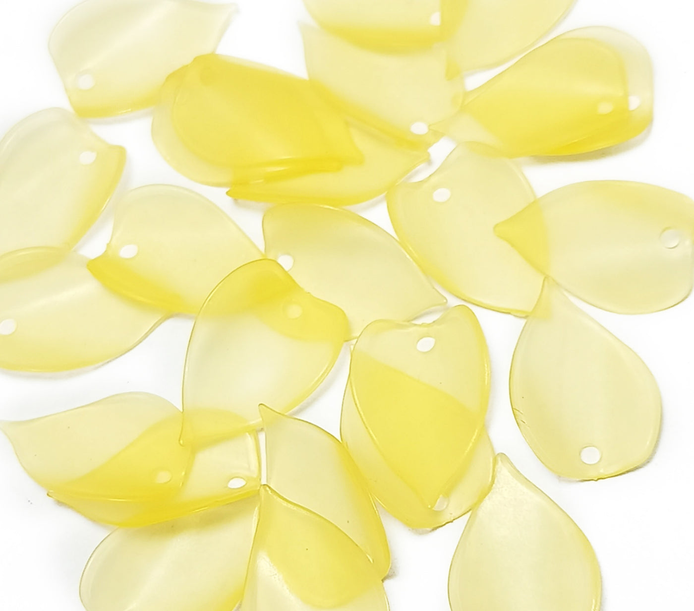 Bright Yellow Matte Finish Acrylic Embellishments With Hole