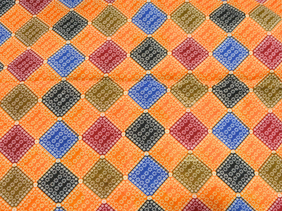 Yellow Diamond Digitally Printed Butter Crepe Fabric