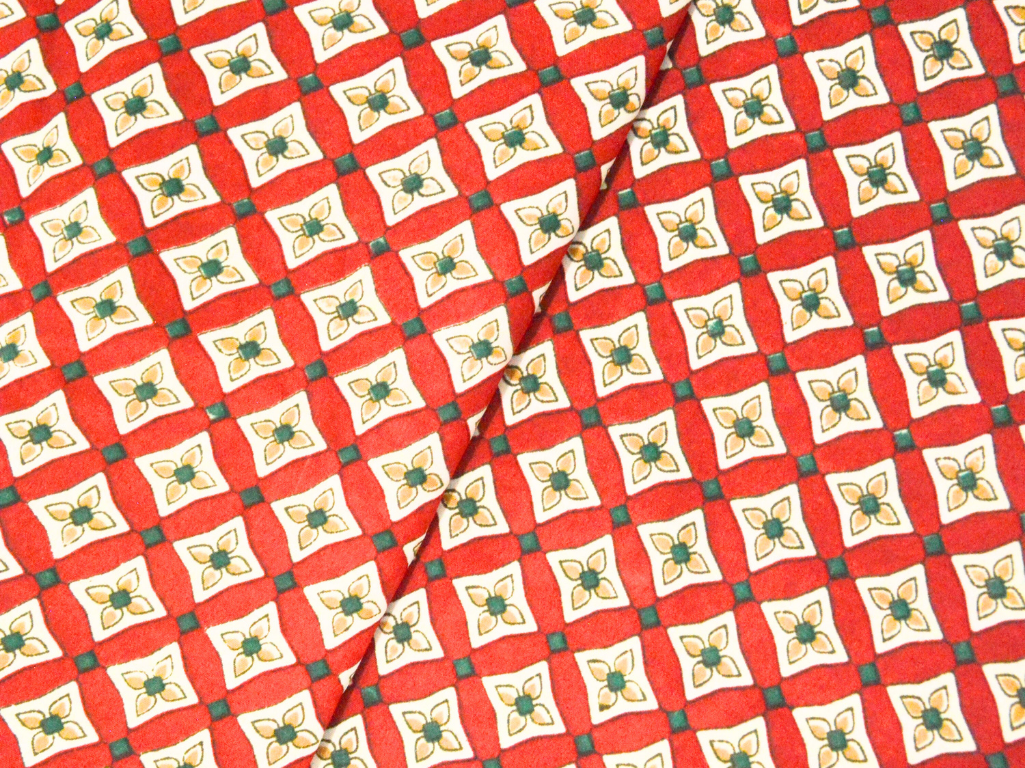 Red Diamond Digitally Printed Butter Crepe Fabric