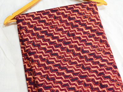 Maroon Chevron Pure Cotton Fabric