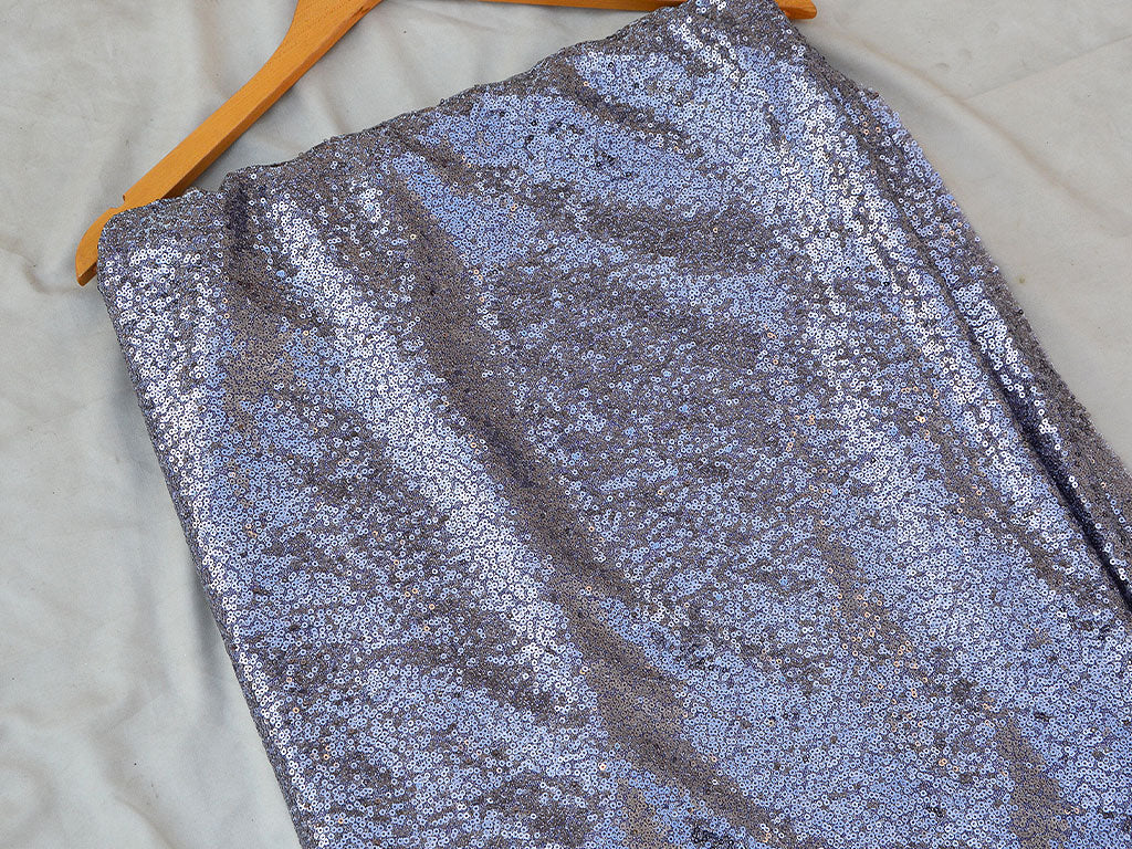 Lavender Sequins Embroidered Net Fabric