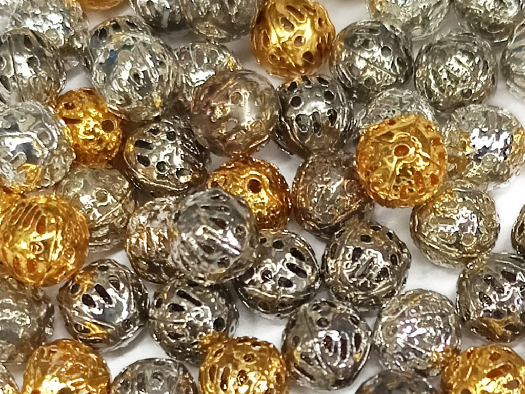 Silver Golden Assorted Mesh Metal Beads