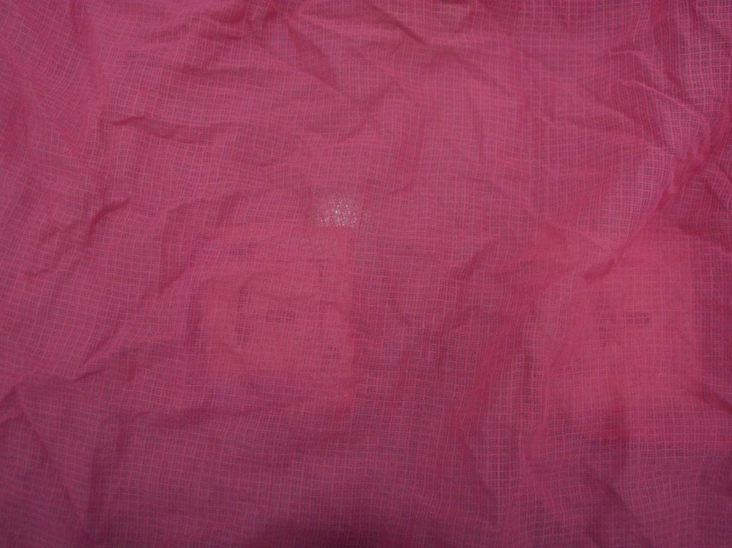 Coral Pink Check Kota Doria Pure Cotton Fabric