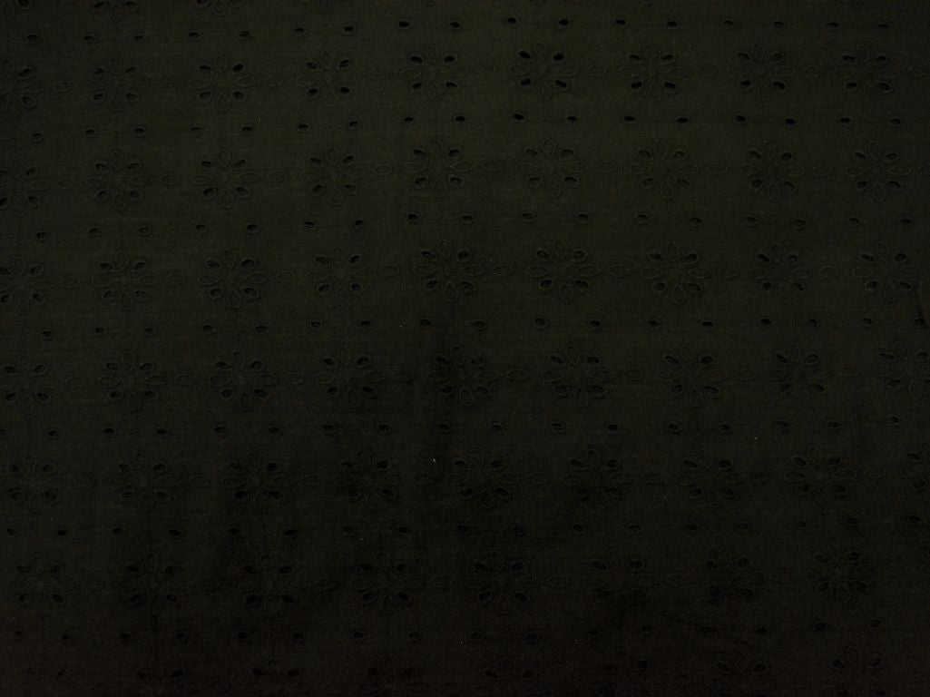 Black Cotton Hakoba Embroidered Fabric
