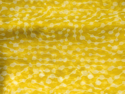 Yellow Abstract Digital Printed Liquid Organza Fabric