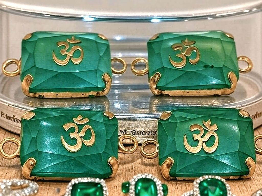 Dark Green OM Metal Charms