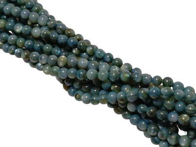 Multicolour Blue Spherical Glossy Mother of Pearl Beads