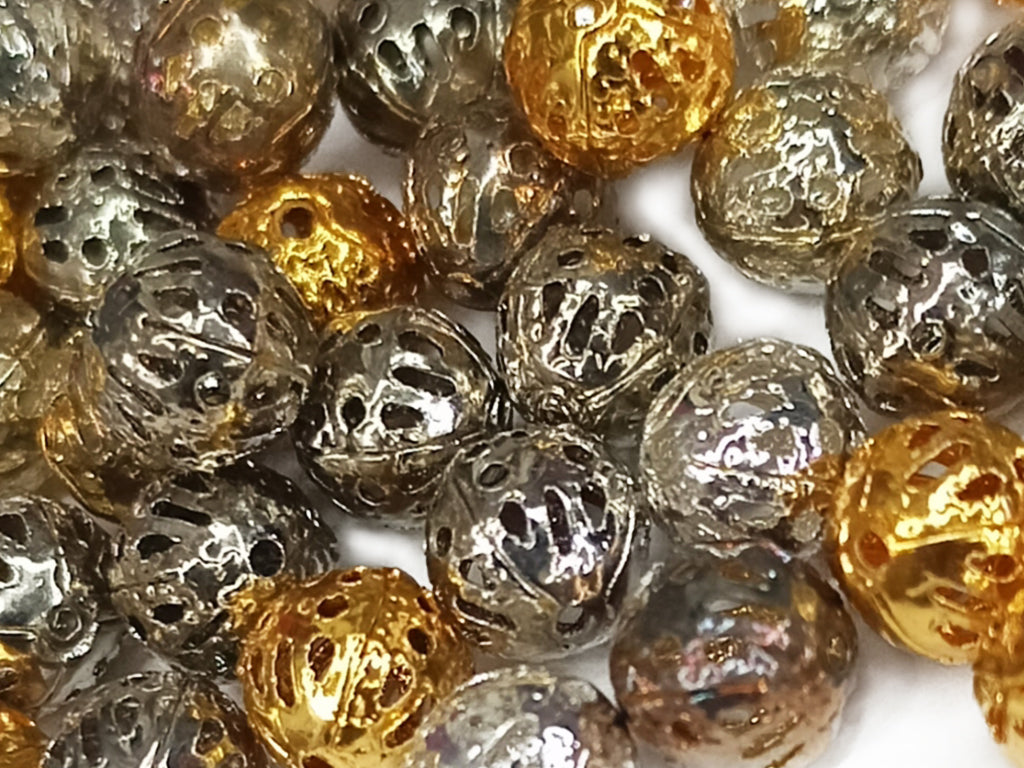 Silver Golden Assorted Mesh Metal Beads