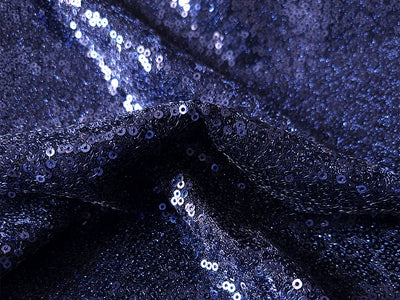 Purple Glitter Sequins Embroidered Net Fabric