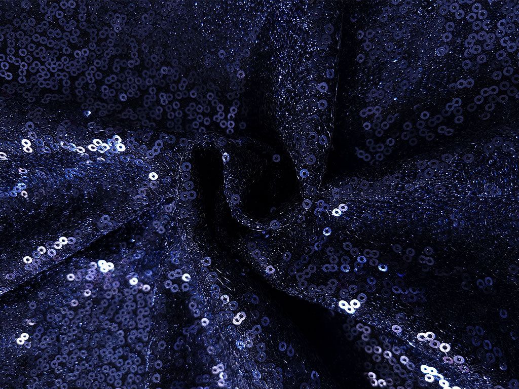 Purple Glitter Sequins Embroidered Net Fabric