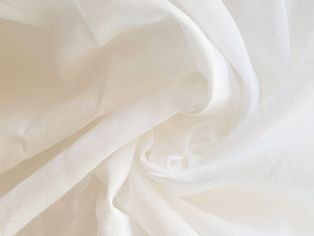 Pure White Dyeable 100% Pure Mul Mul Medium Weight Cotton Fabric (Wholesale)