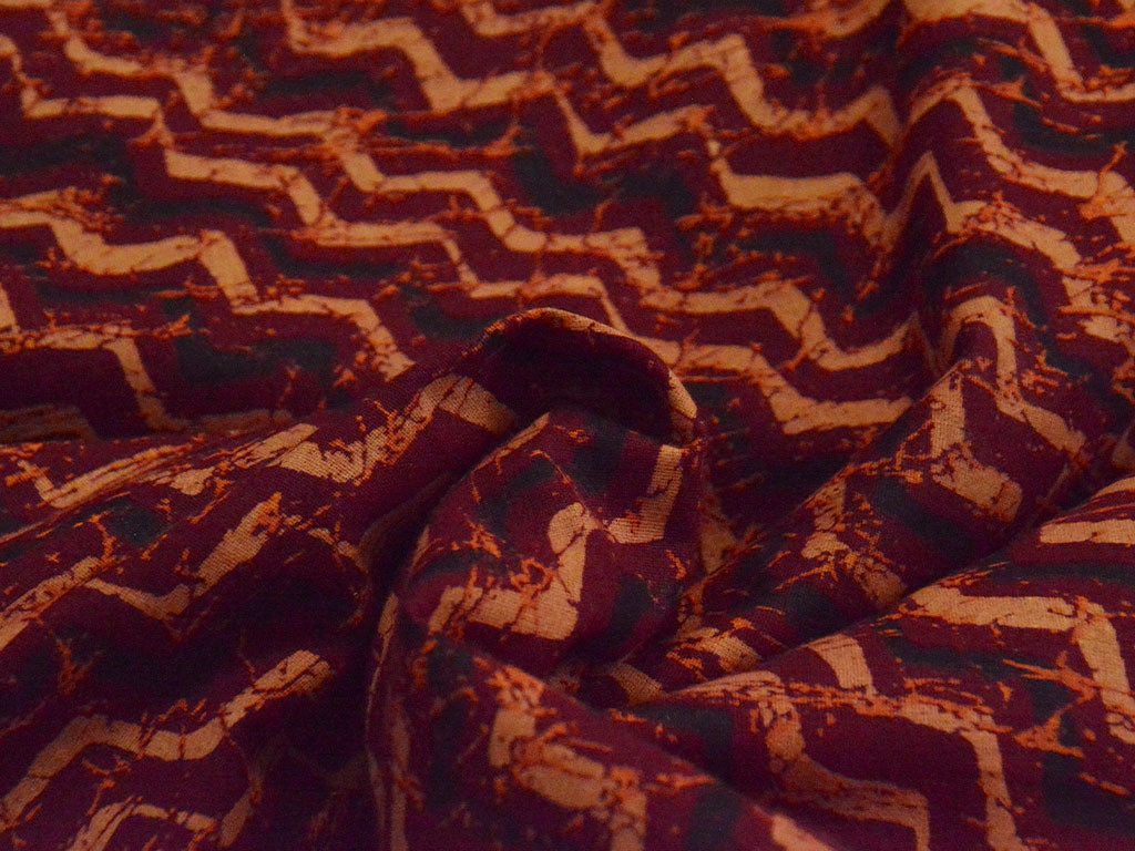 Maroon Chevron Pure Cotton Fabric