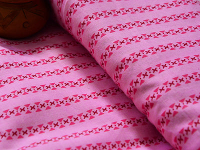 Pink Stripes Pure Cotton Fabric