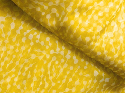 Yellow Abstract Digital Printed Liquid Organza Fabric