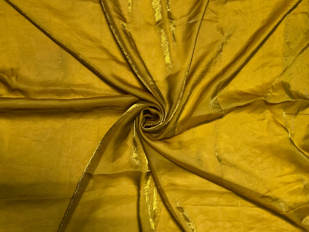 Luxuries Bright Yellow-Gold Heavy Fendi Silk