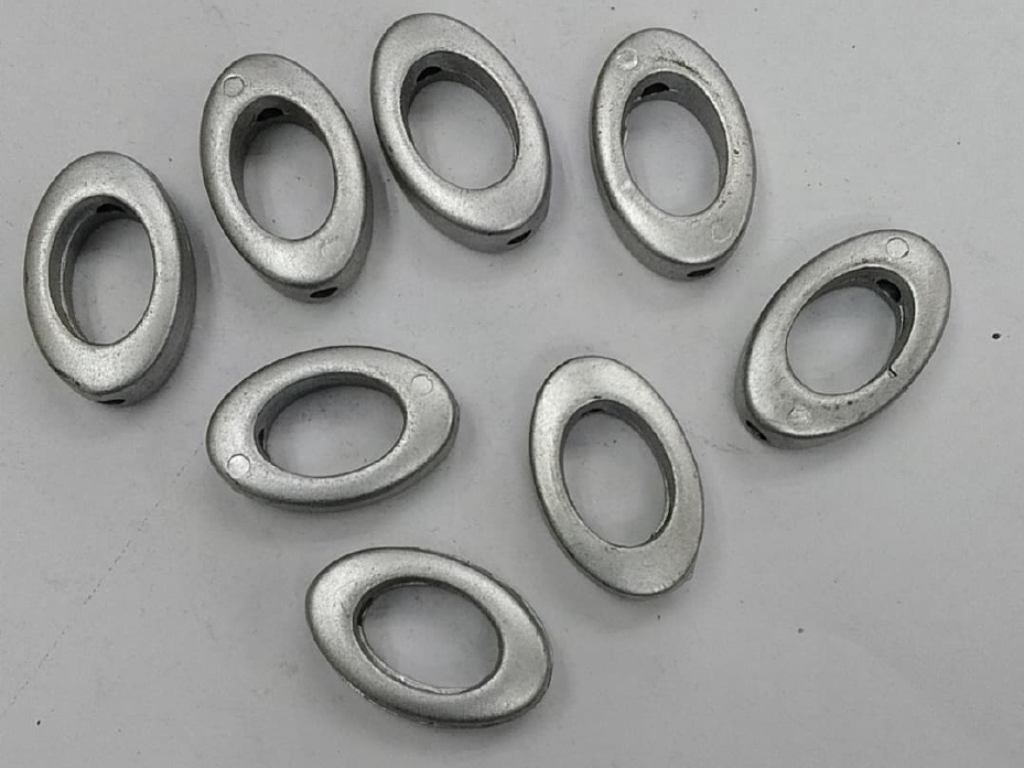 Silver Oval Ring Plastic Stones