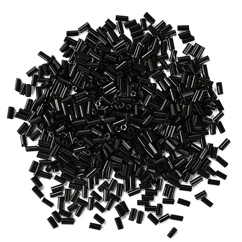 Black Opaque Bugle Beads (Wholesale)