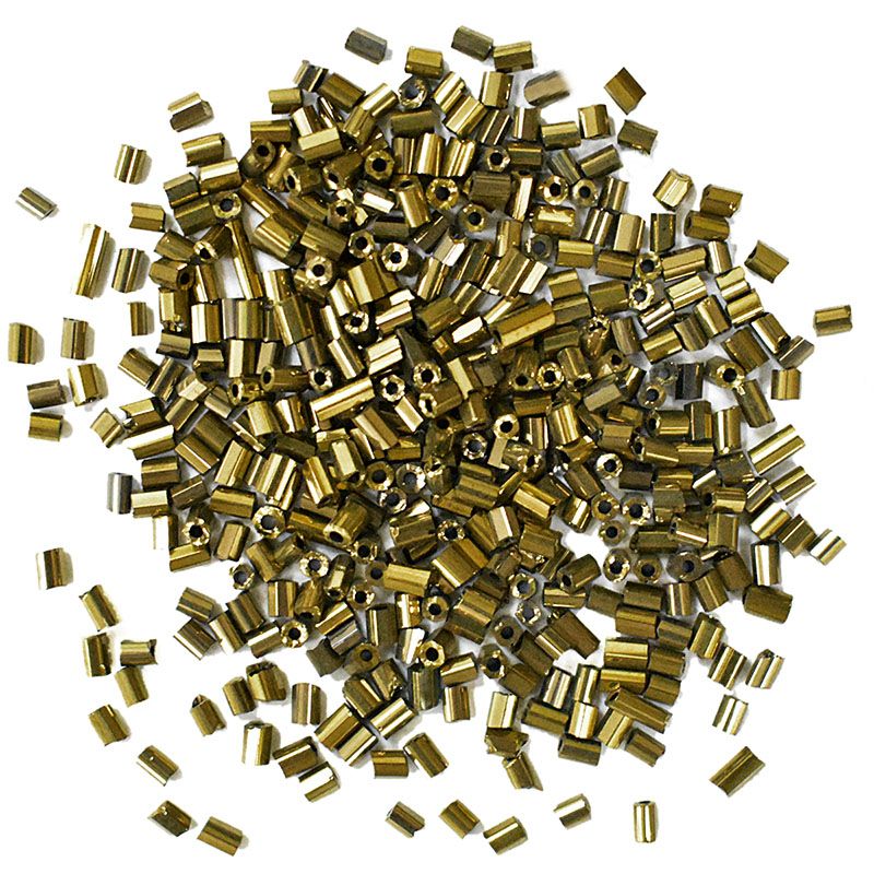 Dull Gold Opaque Bugle Beads (Wholesale)