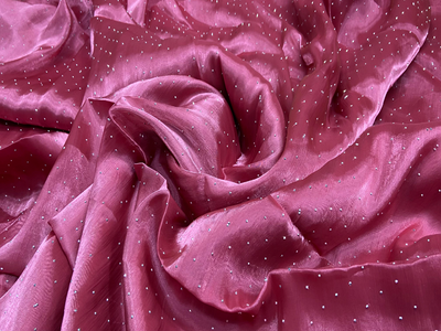 Nocturne Rose Dual Shade Burberry Stone Polyester Silk Fabric