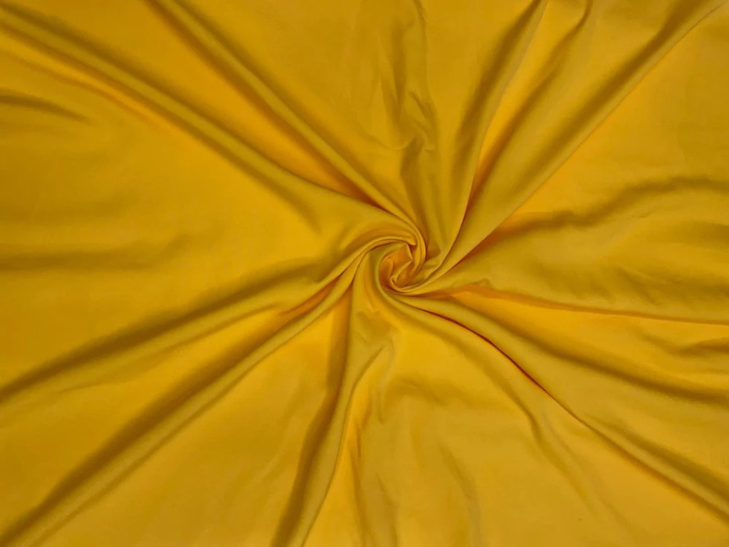 Tokiyo Mustered Yellow Plain Crepe Fabric
