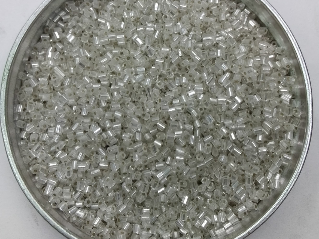 White Silverline 2 Cut Glass Seed Beads