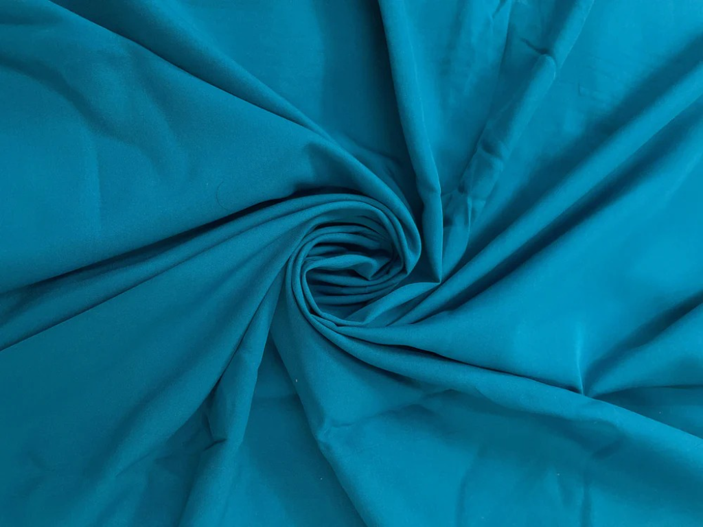 Tokiyo Turquoise Plain Crepe Fabric