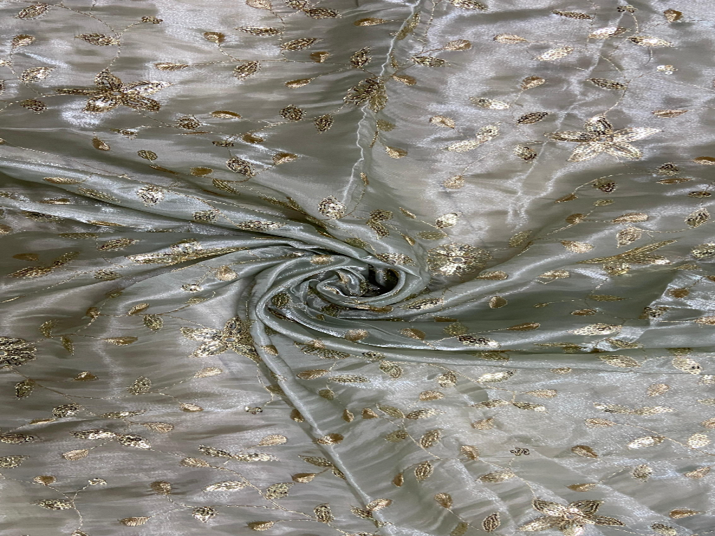 Muted Green Jimmy Chu Mulberry Silk Fabric