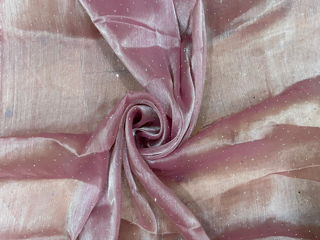 Shimmery Pink Burberry Silk Fabric