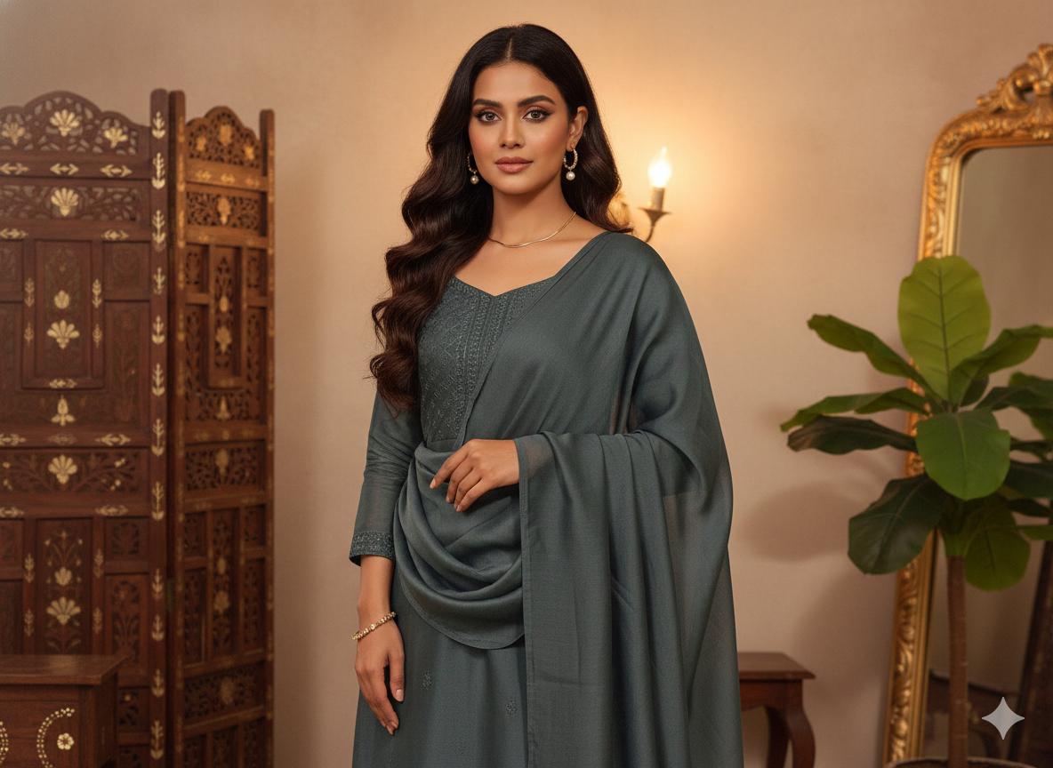 Charcoal Gray Plain Malai Satin Fabric