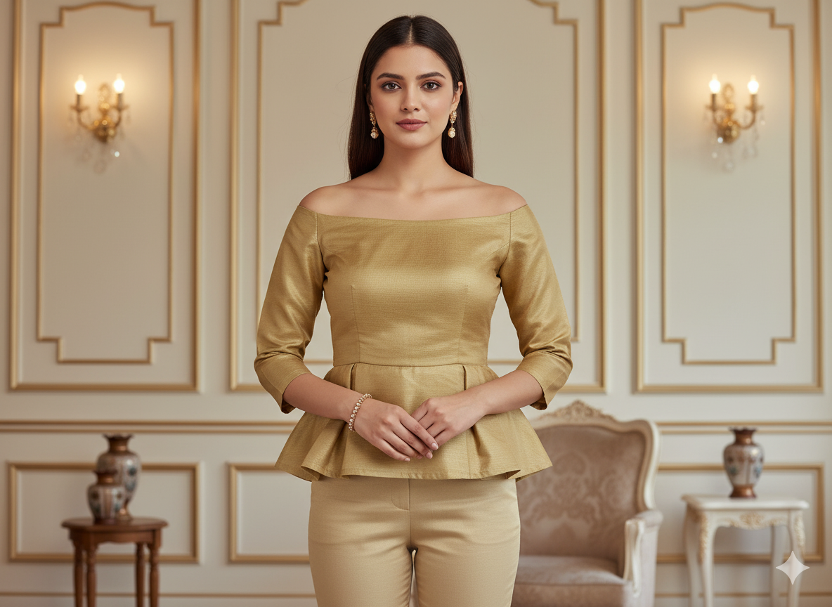 गोल्डन प्लेन शुद्ध विस्कोस गाजी सिल्क फैब्रिक