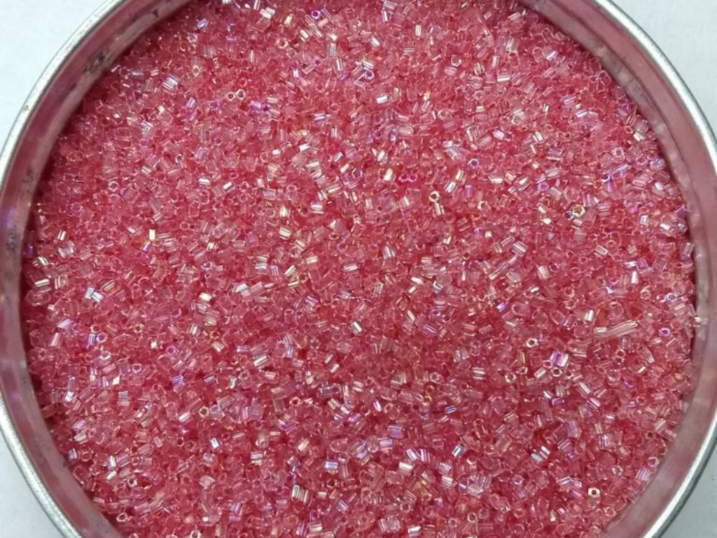 Light Pink Lustre 2 Cut Glass Seed Beads- 1.5 mm