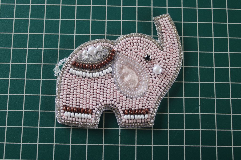 Pearl Work Elephant Patch