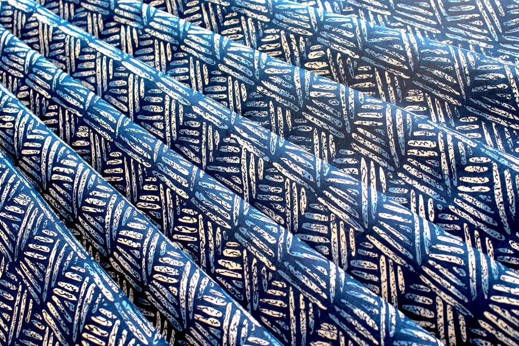 Blue Abstract Printed Pure Cotton Fabric