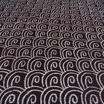 Brown & White Traditional Printed Pure Cotton Fabric