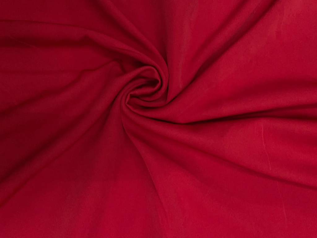 Tokiyo True Red Plain Crepe Fabric