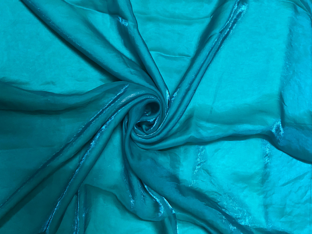 Luxuries Teal Blue Heavy Fendi Silk