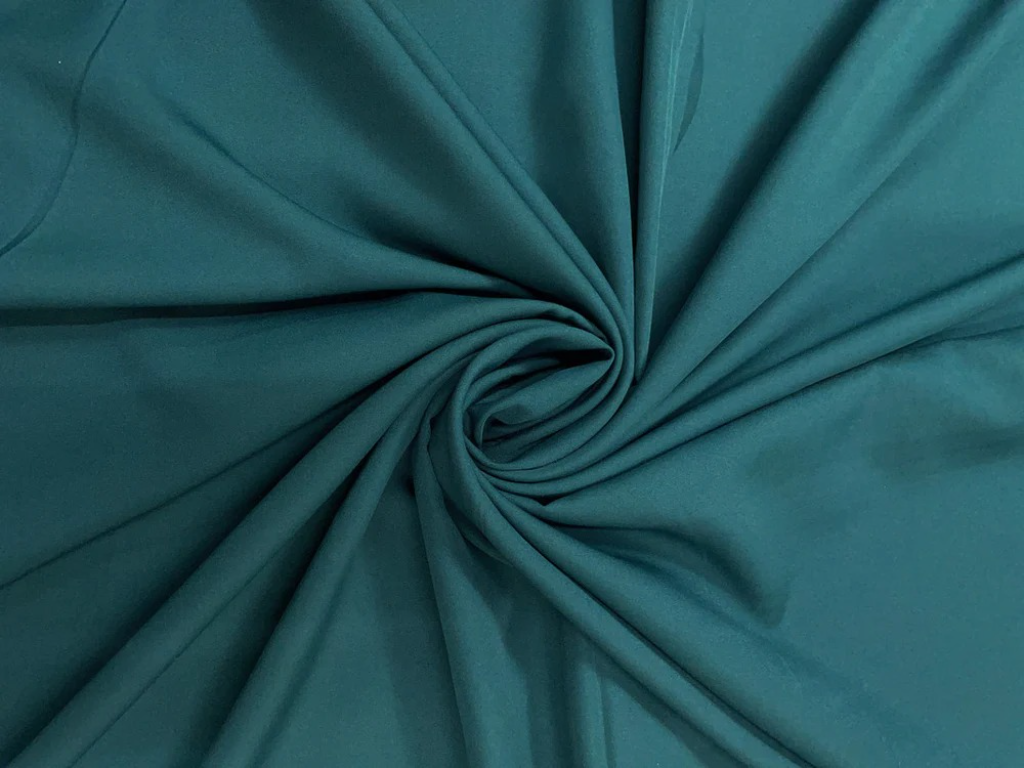 Blue Tokiyo Teal Plain Crepe Fabric
