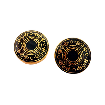 Black & Golden Color 1 Hole Traditional Metal Buttons