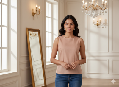 हल्का पीच सादा ग्लेज्ड कॉटन कपड़ा (थोक)