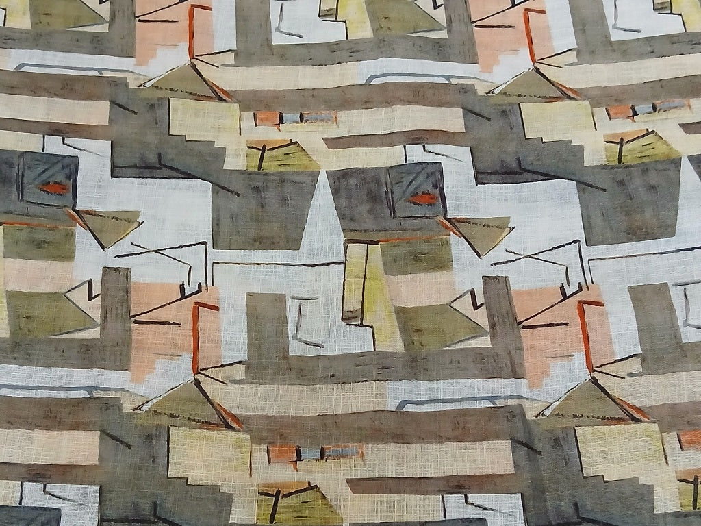 Multicolor Abstract Digital Print Linen Fabric (Wholesale)