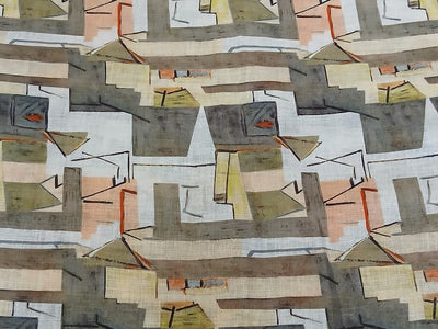 Multicolor Abstract Digital Print Linen Fabric (Wholesale)